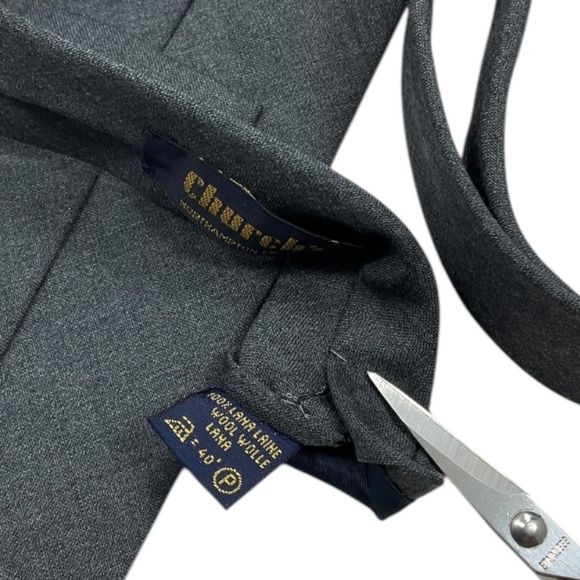 🆕CHURCH’S Solid Gray Wool LUXURY Tie ITALY - Picture 5 of 6